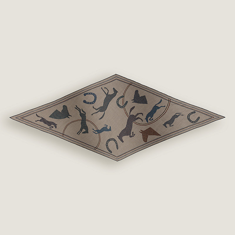 charvet heugn HERMES ANSNAM柿乃葉 niceness H Enlumine bandana 55 - Brown | Hermès Mainland China
